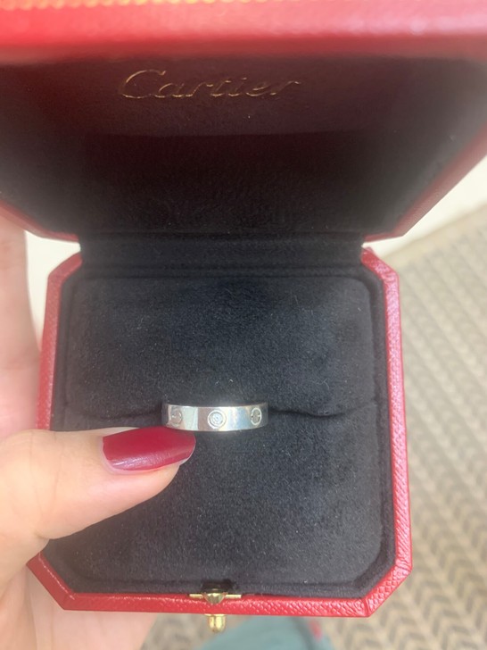 卡地亚 love单钻戒指,银色,尺码最小号...