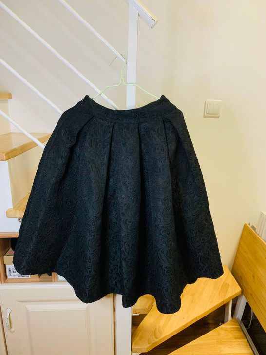 复古提花半身伞裙