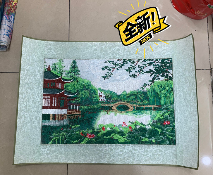 清仓特价苏州园林软裱刺绣画苏绣成品装饰画风...