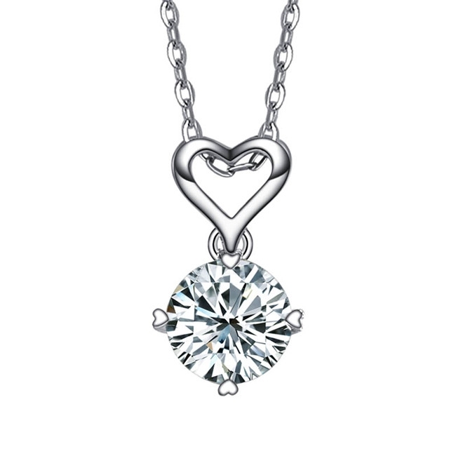 足银一克拉莫桑钻石女多款项链