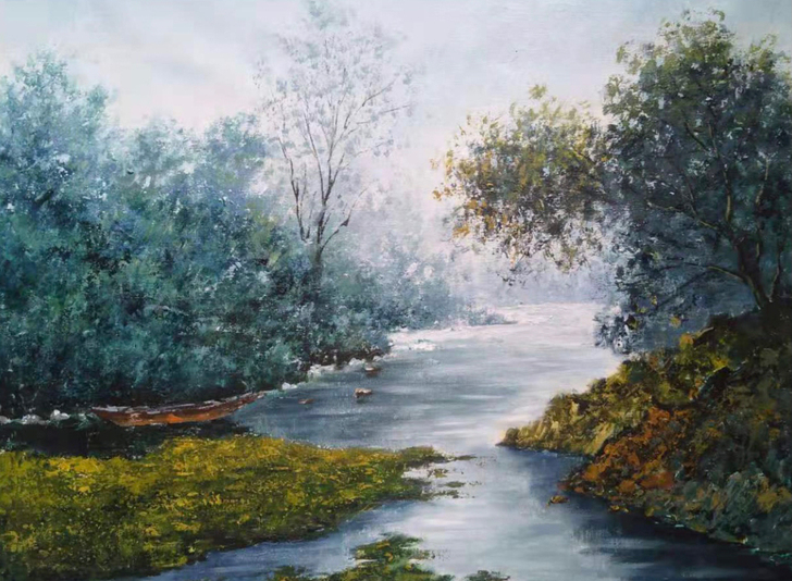 鲁美油画作品(不含框)油画收藏，油画装饰