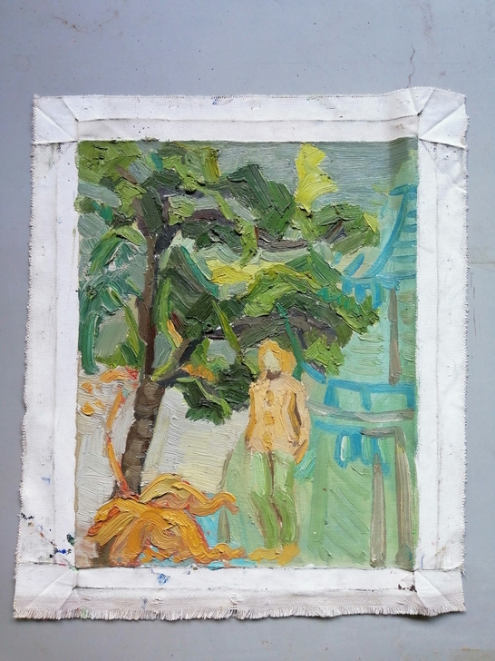 布面手绘油画,美院学生作品,