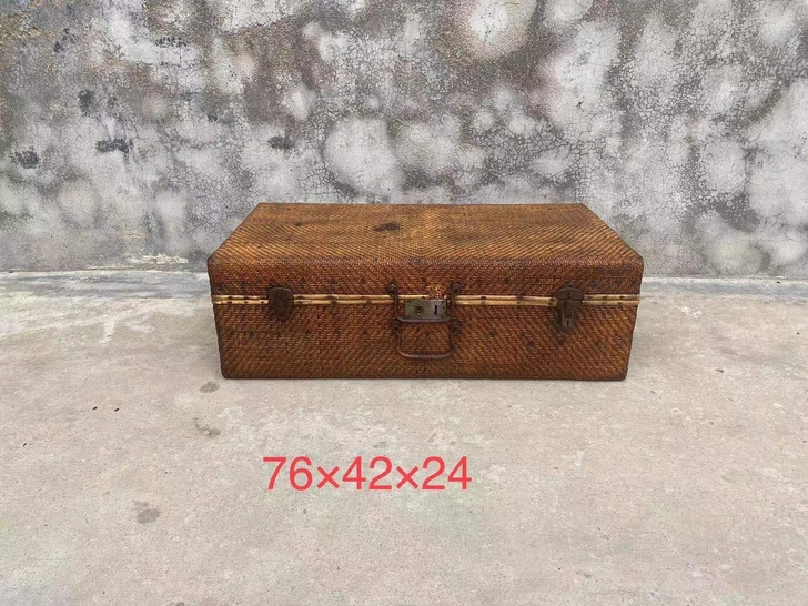 藤编收纳箱 老旧旅行箱 行李箱 老货收藏 ...