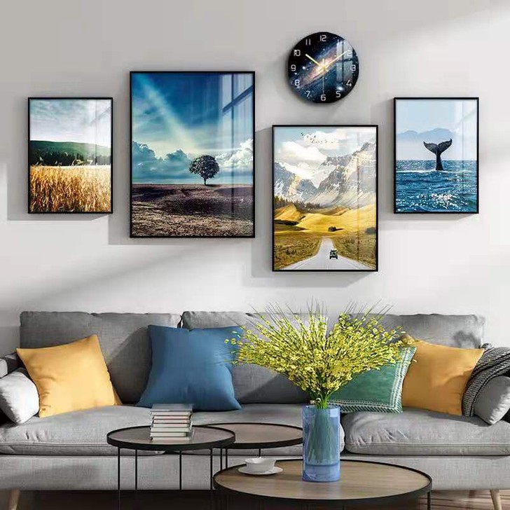 组合画客厅沙发挂画餐厅装饰画清新多套工艺画...