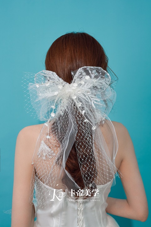 卡帝美学新娘饰品新品热卖韩式手工纱网甜美风...