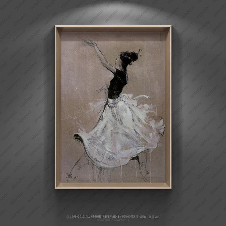 PINHONG 现代舞蹈卧室床头背景装饰画...