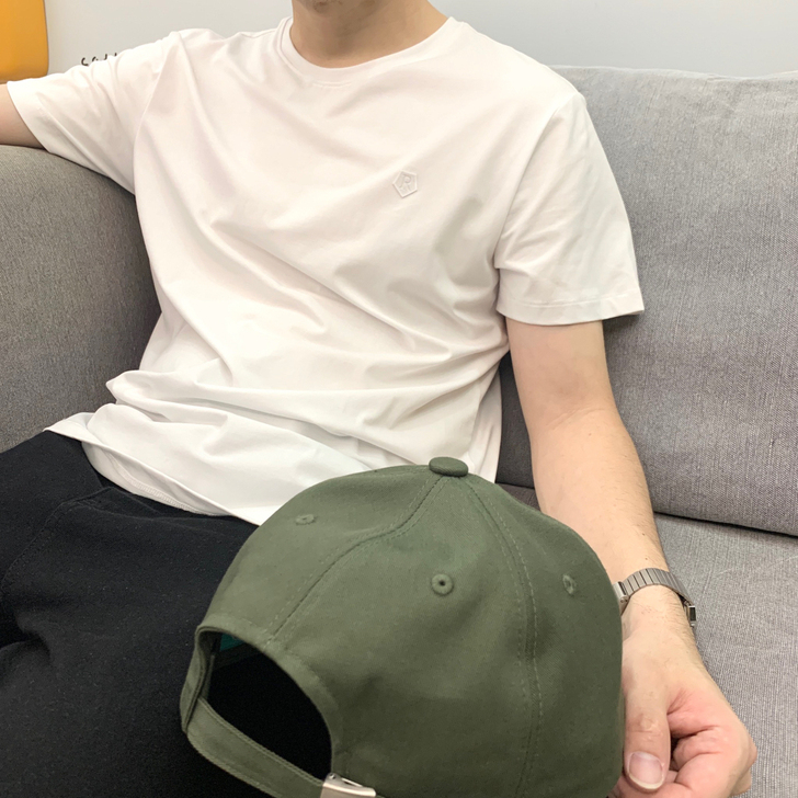 男士高定80支双面丝光棉T恤短袖圆领