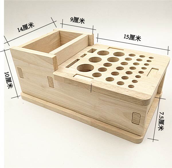 全新 纯实木小号手工皮革工具收纳盒 收纳箱