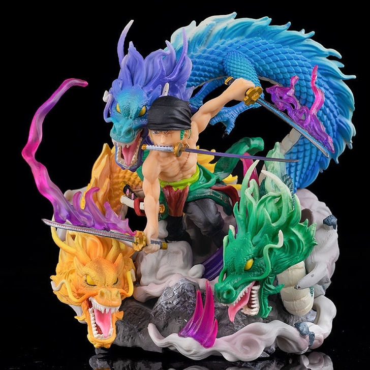 海贼王 GK 三龙 三刀流索隆Q版手办模型...