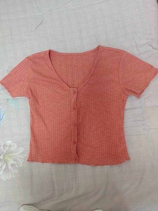 针织衫短款bm开衫上衣女纯色短袖T恤