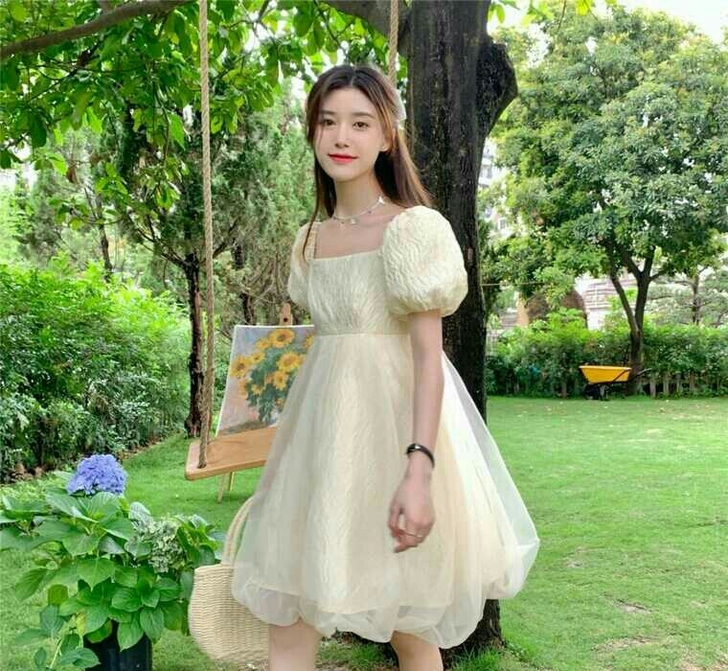 当猩学院小红书捞金课 法式仙女蓬蓬裙连衣...