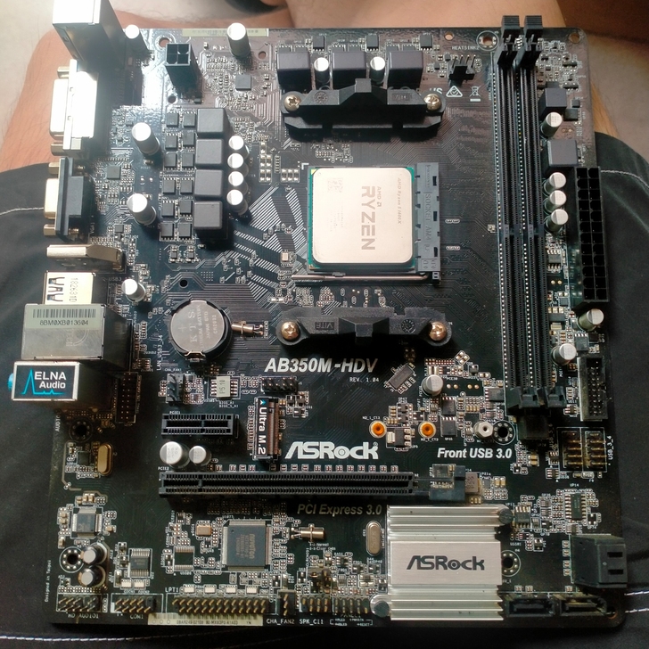 华擎AB350M-HDV主板集成9.5新，...