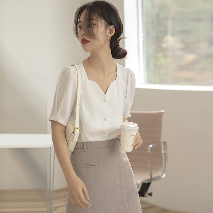 堇眉 蕾丝雪纺衫