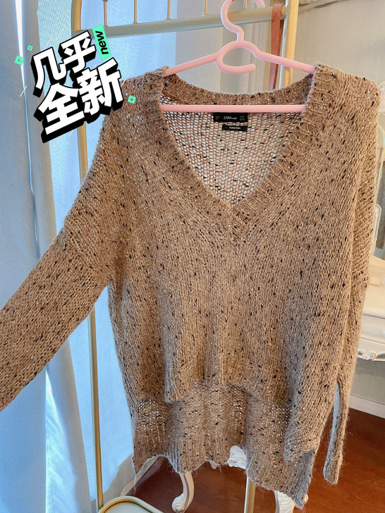 ZARA前短后长针织衫，穿过2次，上身比挂...