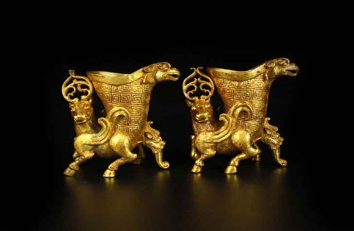 珍藏鎏金鹿角杯