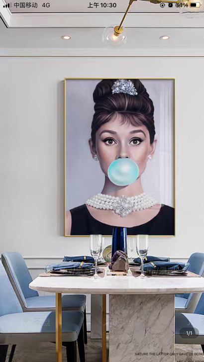 【捡漏】奥黛丽赫本装饰画北欧时尚现代人物客...