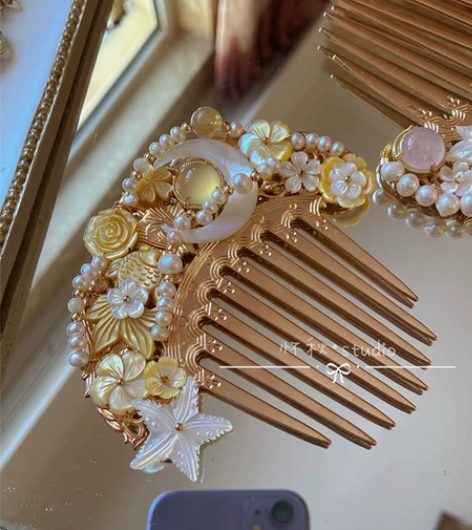 【金色传说售罄欣赏】怀秋手作原创唐风蝶贝发...