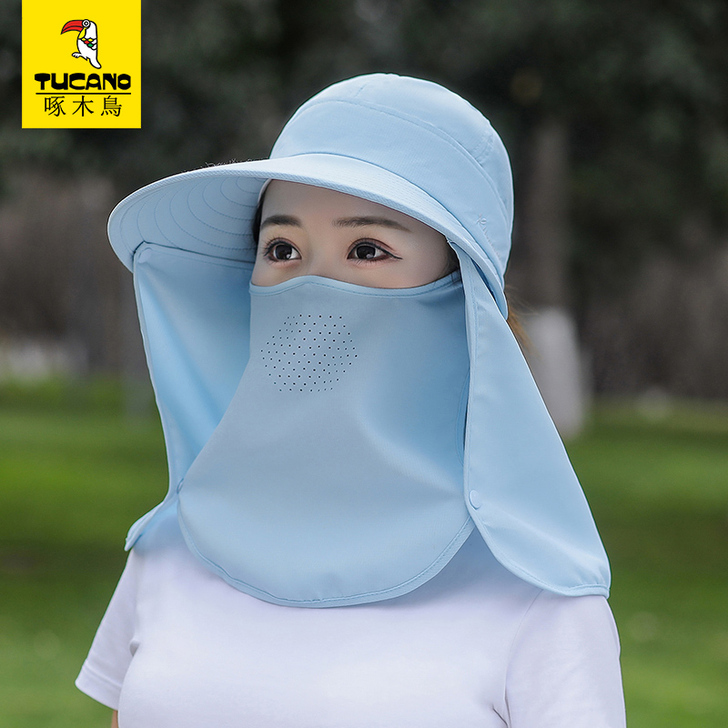 啄木鸟帽子女夏季遮阳帽户外出游防晒大檐凉帽...