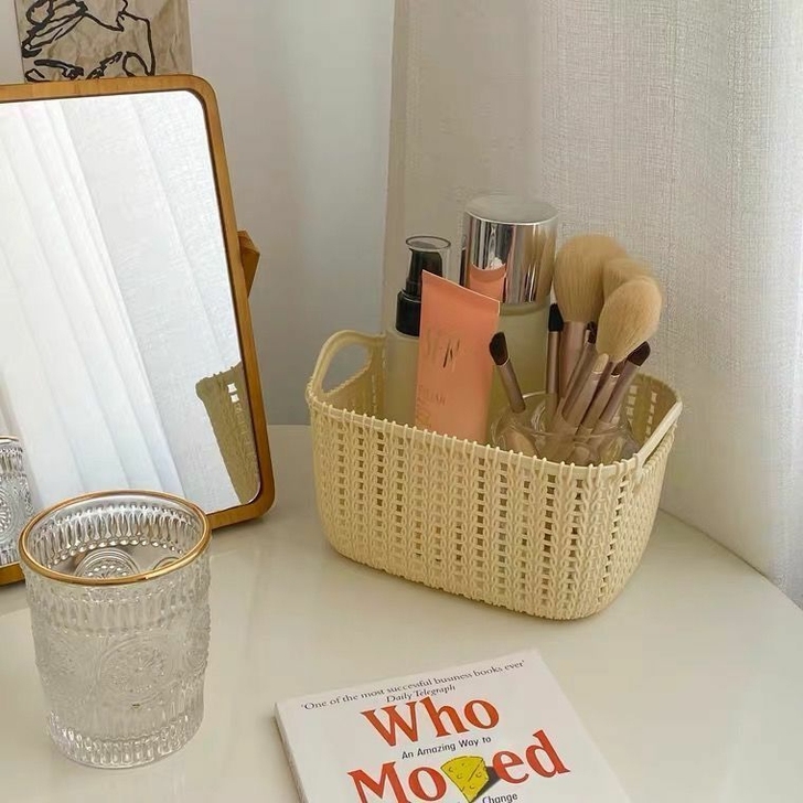 低价处理~！简约收纳盒收纳篮放化妆品杂物都...
