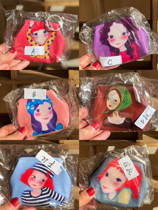 韩版可爱陆心缘女孩金属搭扣零钱包钥匙链可挂...