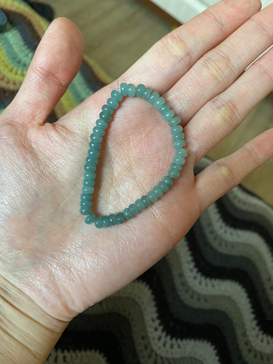 蓝水算盘翡翠手链～卡5～