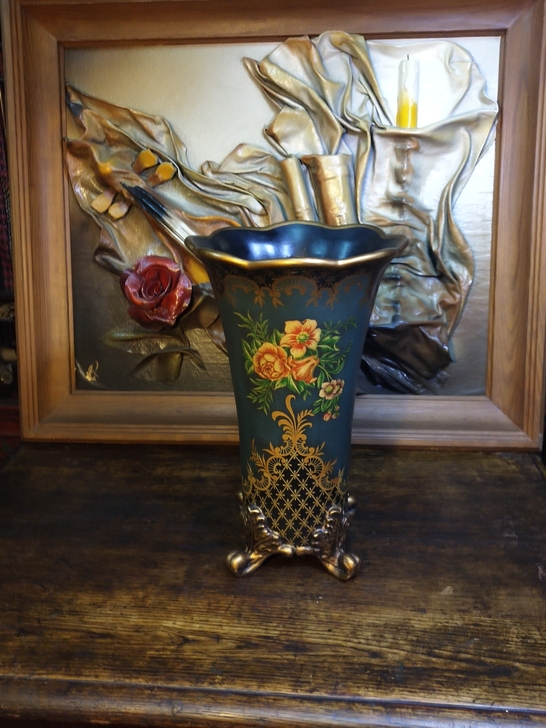 陶瓷花朵鎏金大花瓶