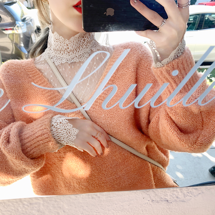 byyou 蕾丝雪纺衫