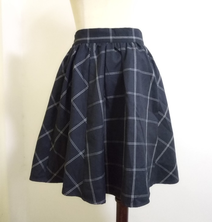 复古短裙高腰蓬蓬裙 日单格子jk学院风短裙