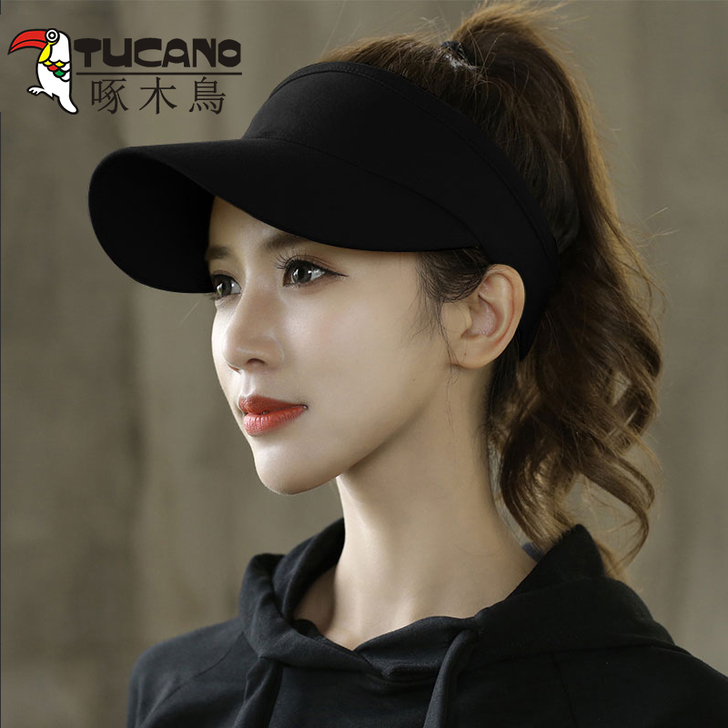 啄木鸟帽子女夏空顶帽韩版潮遮阳帽户外太阳运...