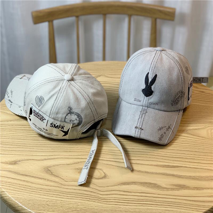全新 春秋兔八哥嘻哈手绘帽子女潮牌同款国潮...