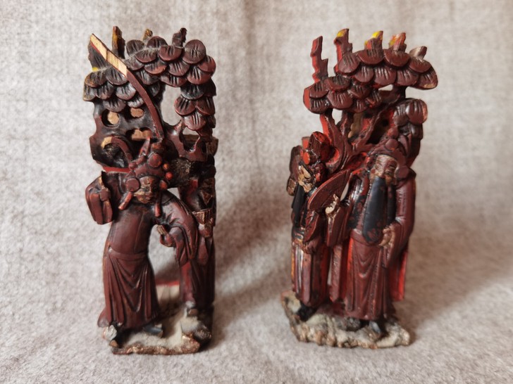 浙江地区晚清民国鎏金戏曲人物木雕浙江地区晚...