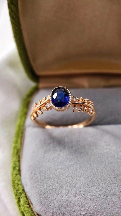 天然斯里兰卡无烧蓝宝石戒指，深皇家蓝，高净...