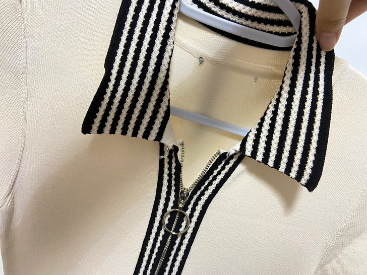 Sandra白色针织连衣裙 显瘦 学院风