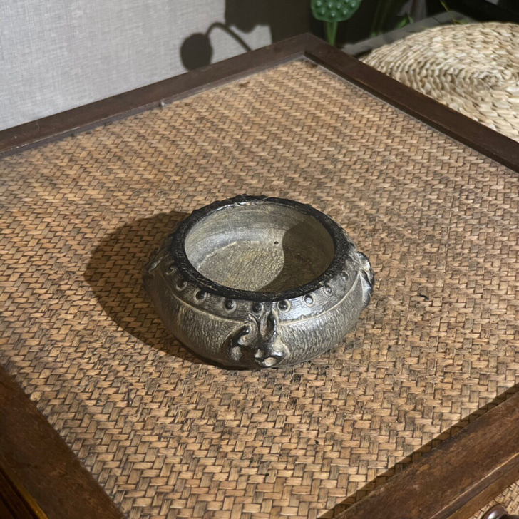 石雕青石佛字石钵烟灰缸笔洗石盆