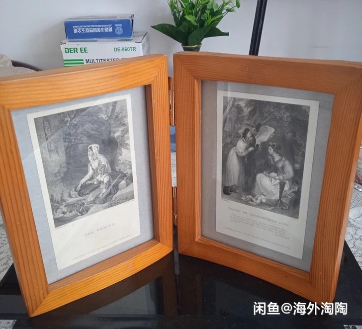 英国早期雕刻版画 ，左图 圣地 原画作者P...