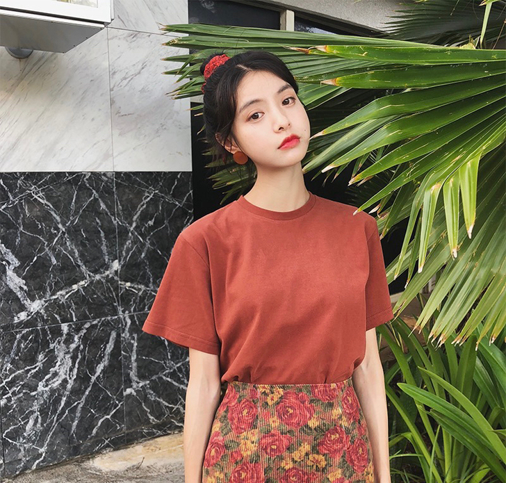 范智乔 新款宽松纯色圆领简单基础纯棉短袖打...