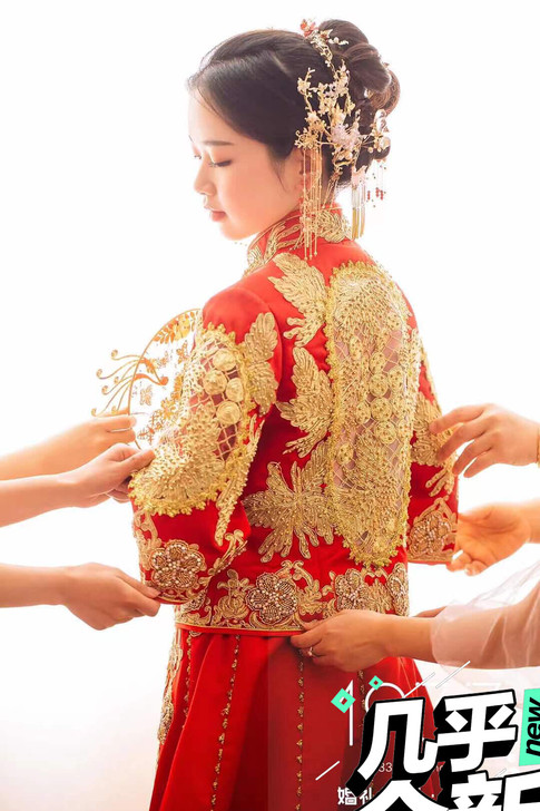 结婚礼服秀禾服拖尾秀禾服敬酒礼服出门礼服