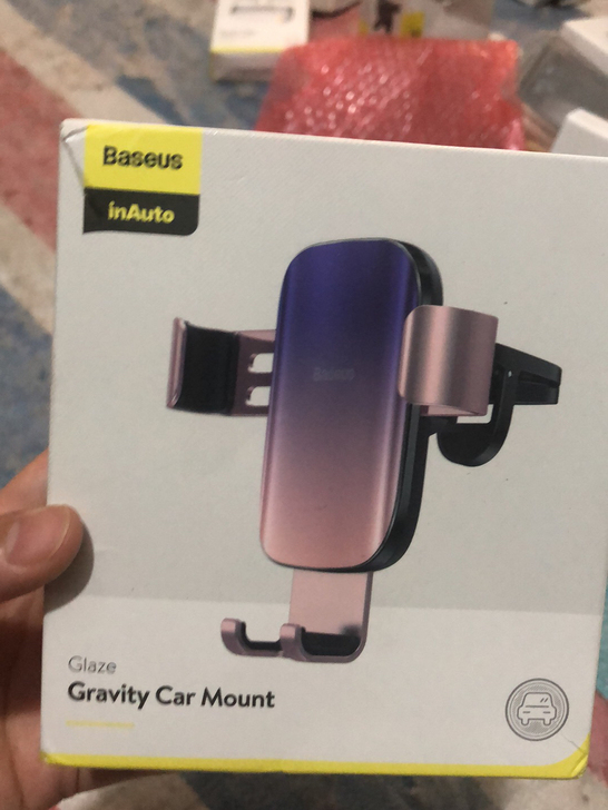 倍思车载手机架汽车用支架车内彩色通用多功能...