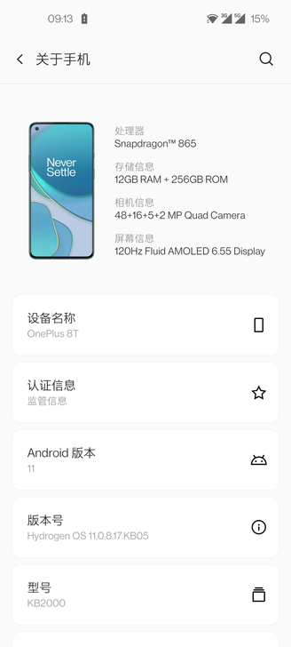 OnePlus/一加 8T 配置如图外观靓