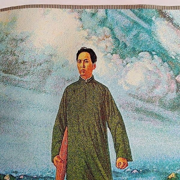 毛主席刺绣画 红色文革画织锦绣海报伟人像文...