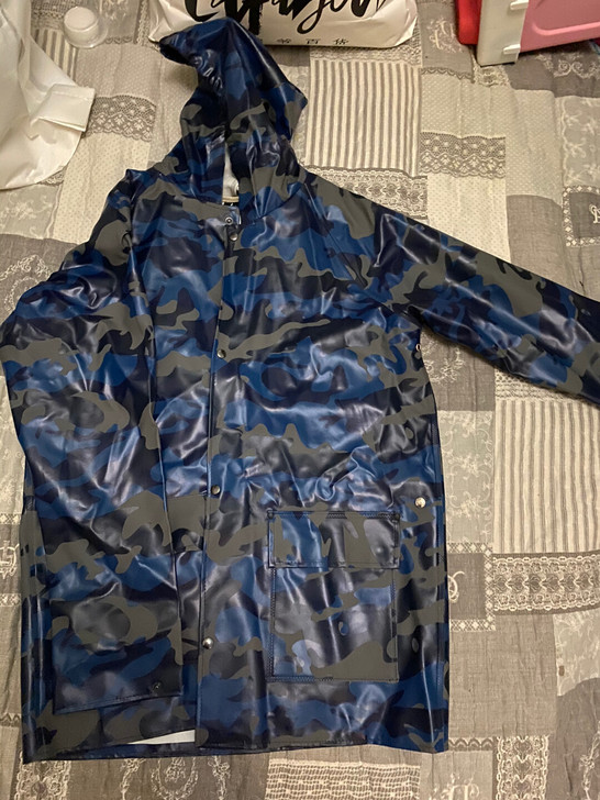 丹麦品牌Elka 蓝色迷彩雨衣