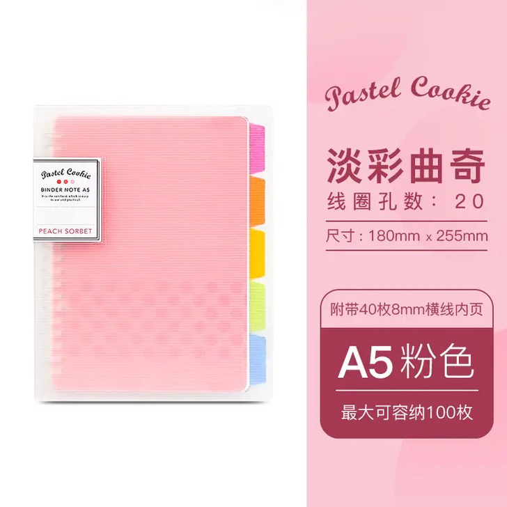 日本KOKUYO国誉活页记事本一米新纯淡彩...