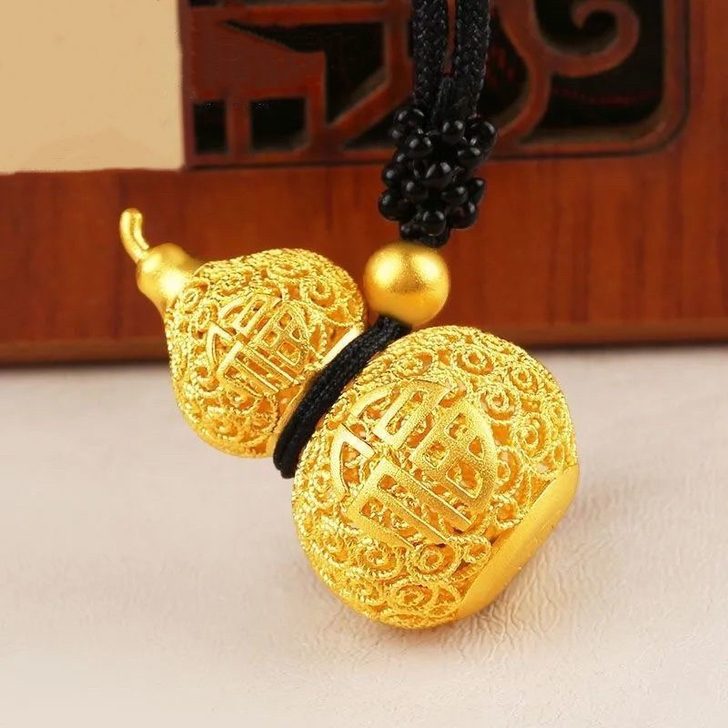 葫芦吊坠福禄双全沙金吊坠，饰品是全新，由于...