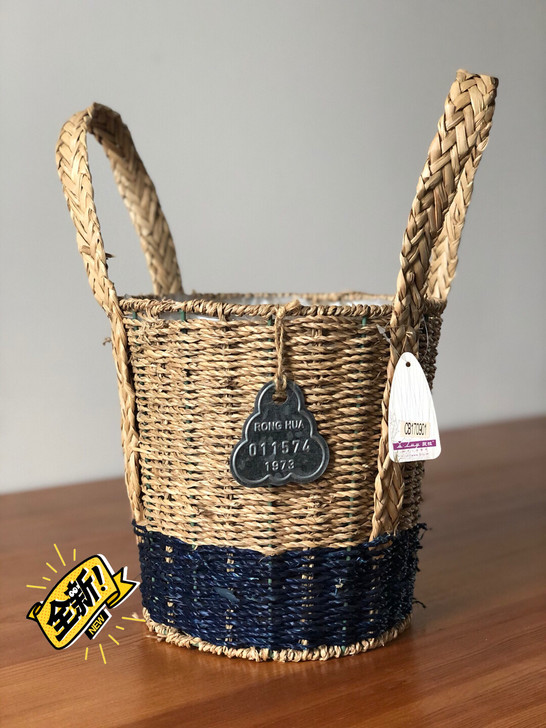 竹编草编花篮