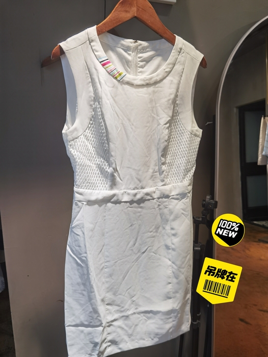 全新包邮无袖连衣裙 网纱拼接