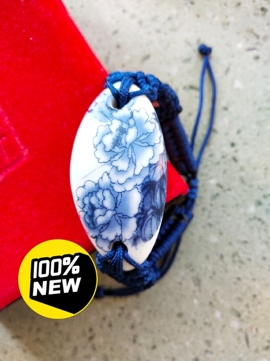 （全新）鱼形/青花牡丹/景德镇青花瓷手工编...