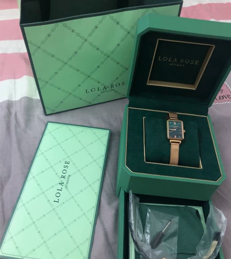 Lola Rose小绿表 轻奢女表复古小方...