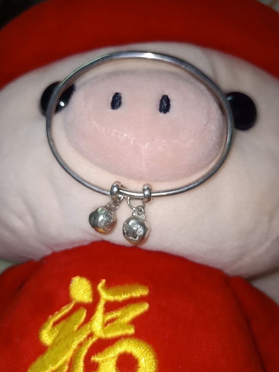 纯银999足银手镯，实心，可推圈，大人瘦手...