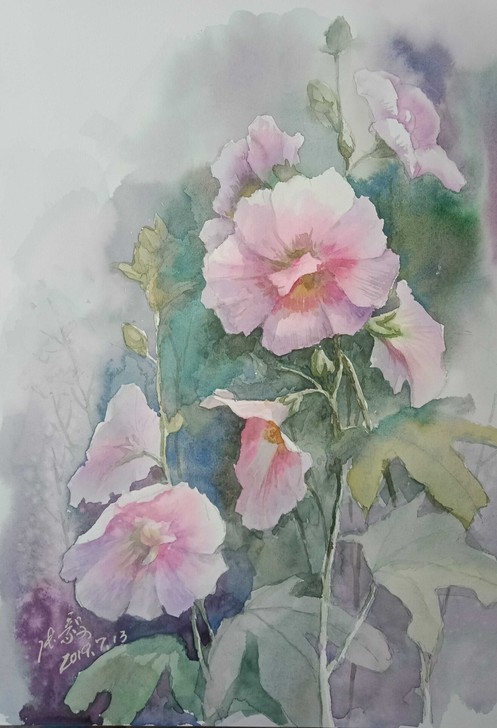 花卉原创水彩画写生作品，8开宝虹水彩纸绘制。