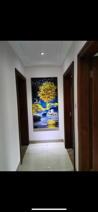 入户挂画、玄关挂画【福禄安康】合金画框晶瓷...